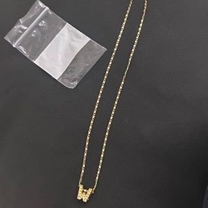 initial gold plated necklaces. letters: W,N only. one of each.